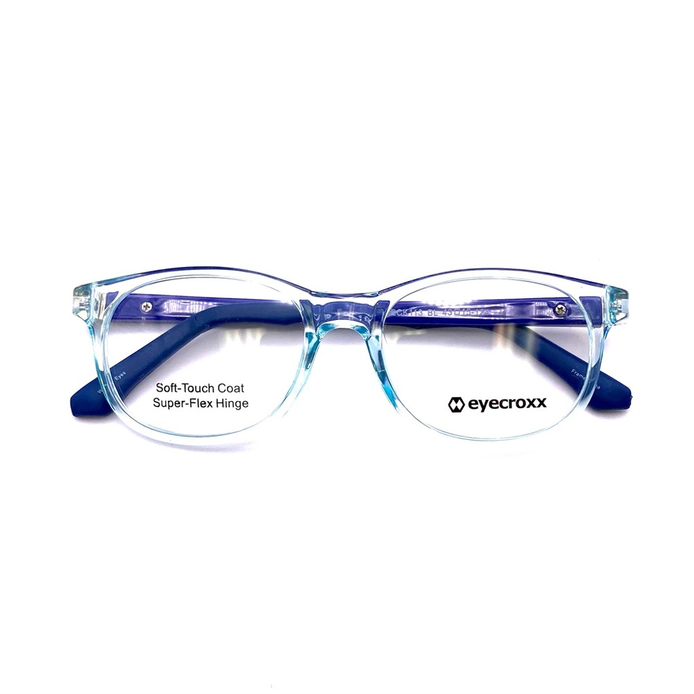 Childs Eyeglasses Eyecroxx ECL113 BL size 43-14-124 Blue Crystal Plastic - Picture 6 of 6